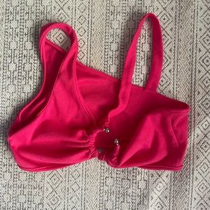 cropped hot pink shirt